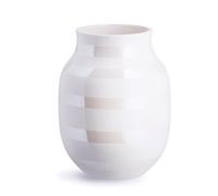 Jarrón Kähler H20 cm Omaggio Originaldesign con Rayas pintadas a Mano, Blanco