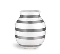 Jarrón Kähler H20 cm Omaggio Originaldesign con Rayas pintadas a Mano, Metalizado