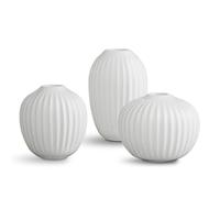 Kähler jarrones en Miniatura 3 pcs. Hammershøi Diseño danés Hecho a Mano, Blanco