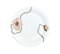 Plato Kähler Ø22 cm Hammershøi Poppy hecho a mano con pintura de acuarela, blanco