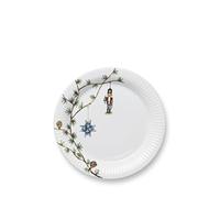 Kähler Plato Ø27 cm Hammershøi Christmas hecho a mano con pintura de acuarela, blanco