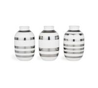 Kähler Set de 3 mini jarrones Omaggio plata-blanco