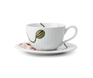 Kähler Taza de té y platillo Hammershøi Poppy 38 lanco