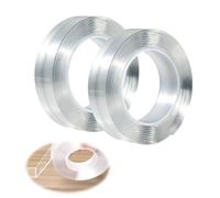 Kaelaxroy Pack 2 Cinta Doble Cara Extrafuerte Transparente 20mm x 5m, Nano Adhesivo de Alta Adherencia, Removible Sin Residuos, Resistente al Agua, para Fijar Alfombras, Pared, Decoración, Cuadros