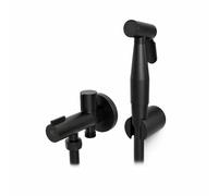 KÄLLA - Grifo Higiénico Empotrado con Ducha Bidet Negra para Inodoro Baño Japonés Bidet Sprayer Manguera Metálica Sistema Antifugas Sustituto de Bidet