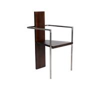 Källemo Silla con reposabrazos Concrete Fresno teñido nogal - base de acero sin tratar