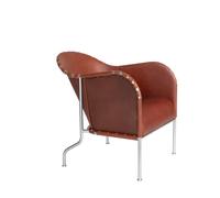 Källemo Sillón Bruno Cuero marrón vintage - cromo mate