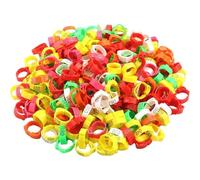 Kaeltsyn 100 Anillos de para Patas de Pollo con Texto en Relieve, Ideales para diferenciación de Grupos, Bandas de Pollo Reutilizables