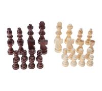 Kaeltsyn 32 piezas de madera internacional de ajedrez talladas a mano, peones de juego, accesorios de tablero, figura de madera tallada a mano portátil
