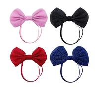 Kaeltsyn 4lots - Lazos elásticos para el pelo de perro, lujosos, ajustables, decoración de fotos para mascotas, accesorios para perros pequeños, accesorios para el pelo