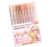 Kaeltsyn 9 bolígrafos de tinta de gel acrílico de 0,8 mm de color retráctil para artistas, estudiantes, viajes, diario, bocetos, dibujos, escritura de colores
