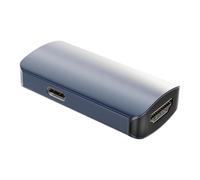 Kaeltsyn Adaptador compacto de HDTV a tipo C, resolución 4K60Hz a convertidores para transmisión de películas y juegos, carcasa de metal, enlace estable, convertidores de aluminio a USB a adaptador