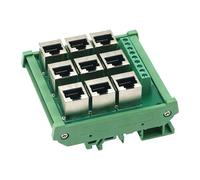 Kaeltsyn Adaptador de Bloque de terminales Profesional RJ45 8P8C de 9 Puertos con etiquetado Claro para gestión eficiente de la Red