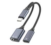 Kaeltsyn Adaptador multifuncional USB C a auxiliar de música USB a auriculares de 3,5 mm y cargadores, ofrece un tipo de sonido HiFi al procesador de sonido