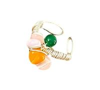 Kaeltsyn Anillos geométricos contemporáneos hechos a mano con piedras reales Piezas de declaración ajustables Anillos ajustables elegantes Declaración de