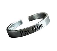 Kaeltsyn Anillos inspiradores ajustables para parejas, anillos de aleación grabados, accesorio de moda, regalo motivacional único, joyería con símbolo de resiliencia