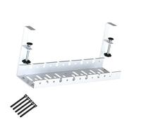 Kaeltsyn Bandeja retráctil de gestión de cables para debajo del escritorio, longitud ajustable, instalación sin perforación, para organización del hogar, soporte de cables de taladro de negación