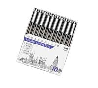 Kaeltsyn Bolígrafos de dibujo de punta fina con delineador para, 10 piezas, con ergonómico y tintas que se desvanecen, para delineador de dibujo a largo plazo