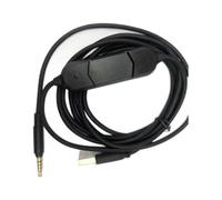 Kaeltsyn Cable auditivo de nailon de alta calidad de 2 m con decodificación USB y controles de voz para auriculares MMX300 Line Studio Grade Gaming Cable de auriculares