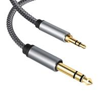 Kaeltsyn Cable auditivo estereofónico profesional de 6,35 mm a 3,5 mm para amplificadores de guitarra, mezcladores, altavoces y cine en casa, cable de procesador de conexión de sonido