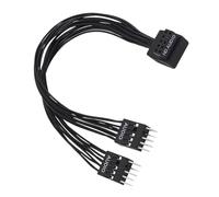 Kaeltsyn Cable de extensión auditivo transparente de 9 pines con doble salida para panel frontal y dispositivos adicionales, cable divisor de sonido de 9 pines