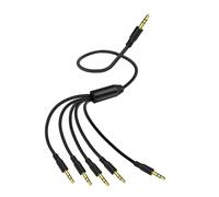 Kaeltsyn Cable de extensión de sonido de 50 cm de largo, 3,5 mm, 1 en 5 salidas, para 5 dispositivos, sin demora ni ruido, para teléfonos portátiles, cable de extensión de sonido