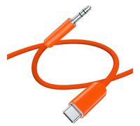 Kaeltsyn Cable de Sonido estéreo Trenzado USB Tipo C a 3, 5 mm Macho a Macho para Llamadas de Juegos Cable Adaptador últimos teléfonos portátiles