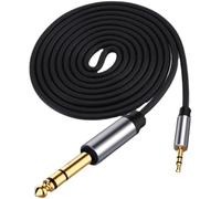 Kaeltsyn Cable estéreo de 3, 5 mm a 6, 35 mm Cable Macho a Macho de 1/8 a 1/4 para amplificadores de Guitarra Mezcladores Grabadores de micrófono Adaptador de Placa Dorada para computadora portátil