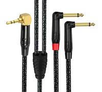 Kaeltsyn Cable Y Macho de 3, 5mm a Macho de 2x6, 35mm Cable Adaptador de 1/8 Pulgadas a 1/4 Pulgadas con contactos Cubiertos de Metal Enlace de Sonido combinador de 30/180 / 300cm