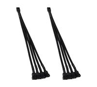 Kaeltsyn Cables de extensión PWM de 4 Pines y 26cm para refrigeración de Carcasa, Control de Velocidad y reducción de Ruido, Juego de 2 uds De Conectores Pwms para Ventilador con Cubierta de