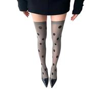 Kaeltsyn Calcetines altos hasta la rodilla para mujer, calcetines largos sobre la rodilla, Gris p d, Over the knee