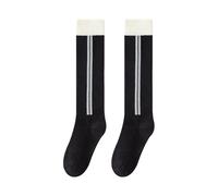 Kaeltsyn Calcetines deportivos largos a rayas para niñas, calcetines deportivos de algodón transpirables para niñas, correr aire libre, fútbol y baile, de algodón para niños