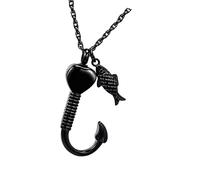 Kaeltsyn Collar de cremación de Acero Inoxidable, joyería Conmemorativa con corazón Que se Puede Abrir, Colgantes de Anzuelo para pérdida, Almacenamiento de Cenizas de Mascotas, Collar conmemorativo