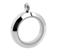 Kaeltsyn Collar redondo de acero inoxidable con diseño de apertura, 20/25/30 mm, accesorios de joyería, medallón de tornillo giratorio, 30mm, como se describe, como se describe