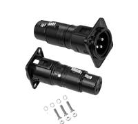 Kaeltsyn Conector de paso XLR XLR de 3 pines a extremos macho de | Cuerpo de montaje en panel con bridas, carcasa integrada de aleación de zinc, interfaz de bloqueo para racks de