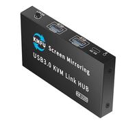 Kaeltsyn Conmutación KVM USB 3.0 para 2 ordenadores, teclados de metal, dispositivo para compartir con transferencia de datos rápida, conmutación de transferencia de datos de alta velocidad