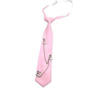 Kaeltsyn Corbata uniforme de tela de poliéster con cadena de metal preanudada para jóvenes y, corbata escolar preatada