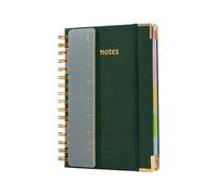 Kaeltsyn Cuaderno de con cubierta de PU con 270 páginas de líneas anchas, diario de escritura con encuadernación de doble bobina para escritores y estudiantes Cuaderno con límite de bobina