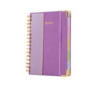 Kaeltsyn Cuaderno de con cubierta de PU con 270 páginas de líneas anchas, diario de escritura con encuadernación de doble bobina para escritores y estudiantes Cuaderno con límite de bobina