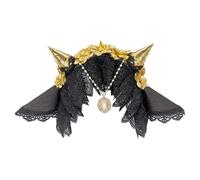 Kaeltsyn Diadema de encaje de cuerno de diablo, diadema de anime para eventos de cosplay, Halloween, Navidad, fiesta, reunión, fotografía, accesorios para disfraz
