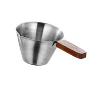 Kaeltsyn Dispositivo de medición de líquidos preciso en acero inoxidable y taza de madera real, ideal para cócteles baristas y mixólogos