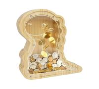 Kaeltsyn Divertida caja de monedas de dinosaurio de madera para niños personalizando cumpleaños que aman ahorrar dinero de dibujos animados