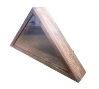 Kaeltsyn Elegante caja de almacenamiento de banderas triangulares, vitrina frontal de cristal que añade un toque histórico a cualquier habitación conmemorativa montado en la pared