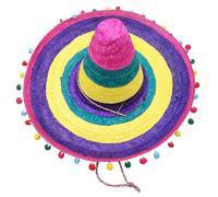 Kaeltsyn Elegante sombrero de paja unisex para eventos culturales de México, para viajes y reuniones de playa, accesorios temáticos, C, Talla única