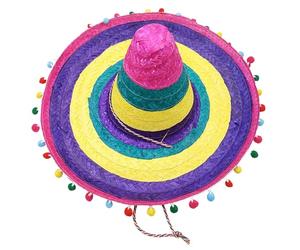 Kaeltsyn Elegante sombrero de paja unisex para eventos culturales de México, para viajes y reuniones de playa, accesorios temáticos, C, Talla única