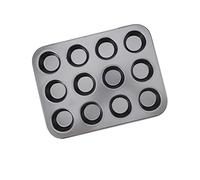 Kaeltsyn Excelente molde para pasteles de 12 cavidades construido con acero carbono tiene un revestimiento para incidentes y celebraciones Molde para hornear sin costuras