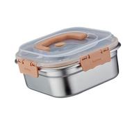 Kaeltsyn Fiambrera multiusos de acero inoxidable con tapa transparente para el hogar, recipiente práctico para comidas, elegante caja de alimentos azul