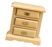 Kaeltsyn Figura detallada 1/12 de madera para mesita de noche para casa de muñecas, dormitorio y diseño interior en miniatura, proyecto de manualidades, casa de muñecas, muebles en miniatura