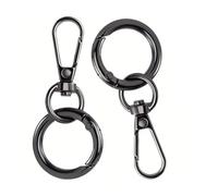 Kaeltsyn Gancho giratorio con llaveros, cierres de garra de langosta giratorios de metal para cordón con clip de llavero, fabricación de joyas, manualidades Gancho de broches de metal y llaveros