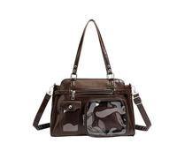 Kaeltsyn Harajukus Itabag - Bolso bandolera de bolsillo transparente para mujer, bolso bandolera Itabag para mujer, bolso de mano para mujer, Brown